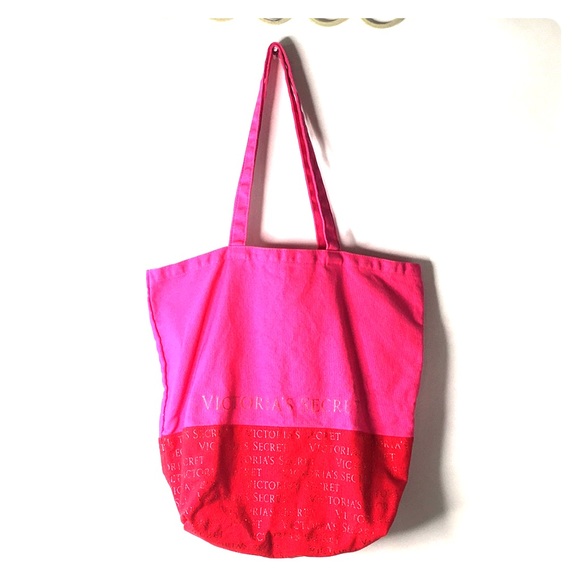 Victoria’s Secret Tote Bag Pink Red Large *I - Picture 2 of 5